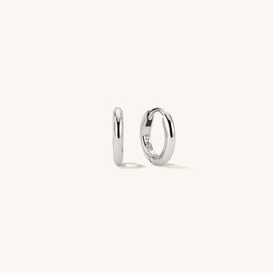 Mejuri Tube Huggie Hoops Sterling Silver